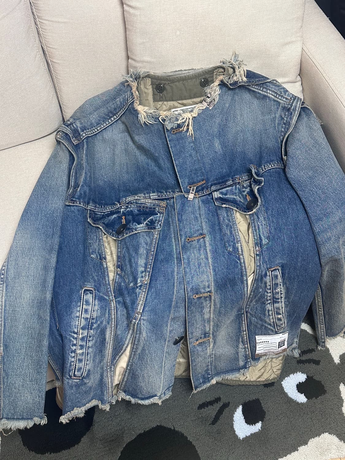 메종 미하라 야스히로 디스트레스 이펙트 카라리스 데님 자켓 상품이미지3