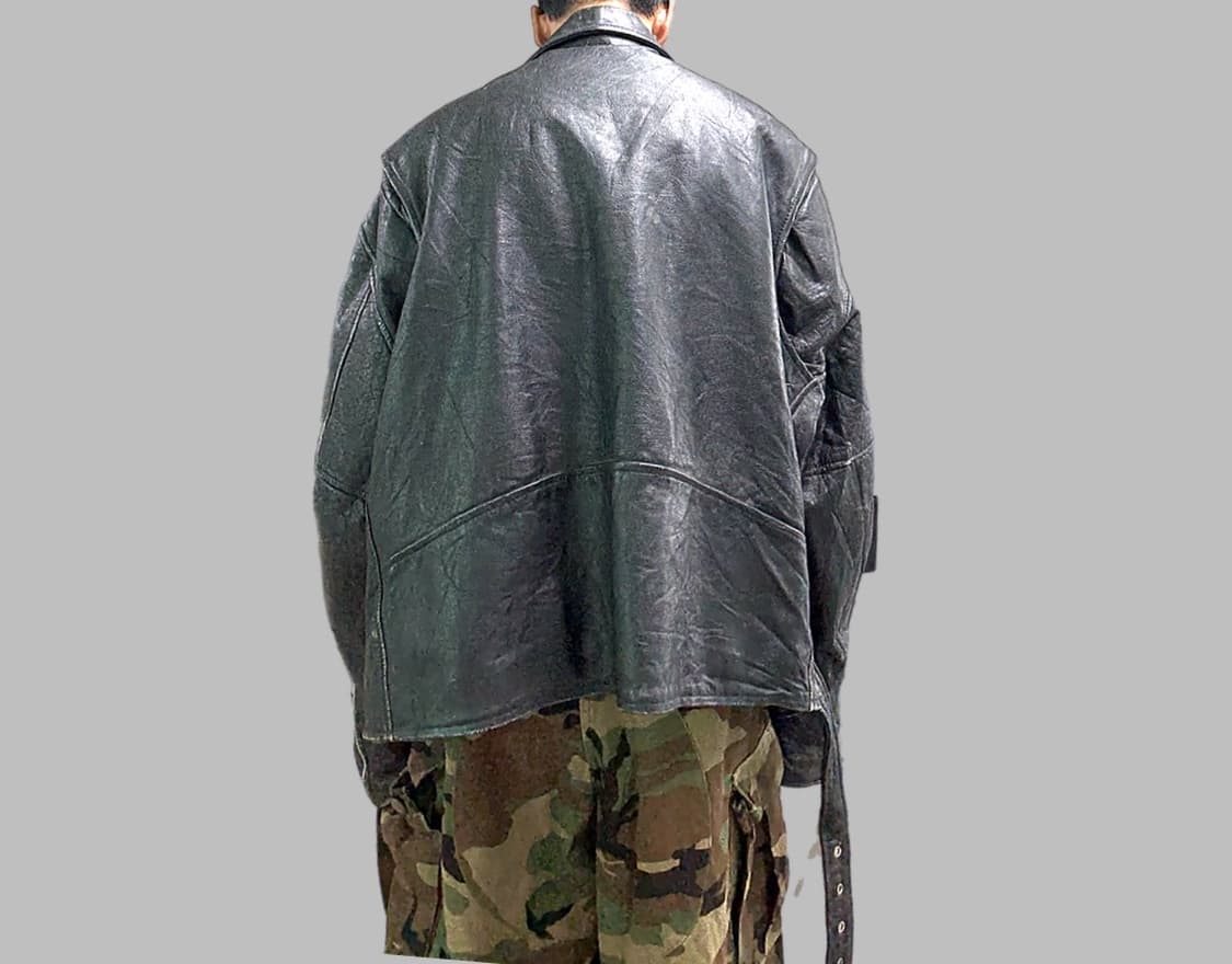 하자있는 미국빈티지 4xl 리얼가죽 바이커 자켓 상품이미지3