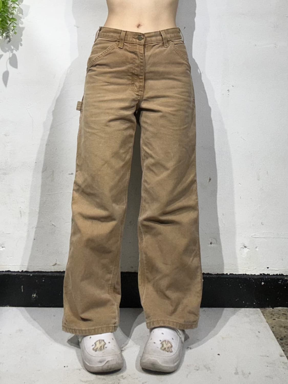 칼하트 베이지 대장급 og 카펜터 와이드 워크 데님 팬츠 상품이미지2