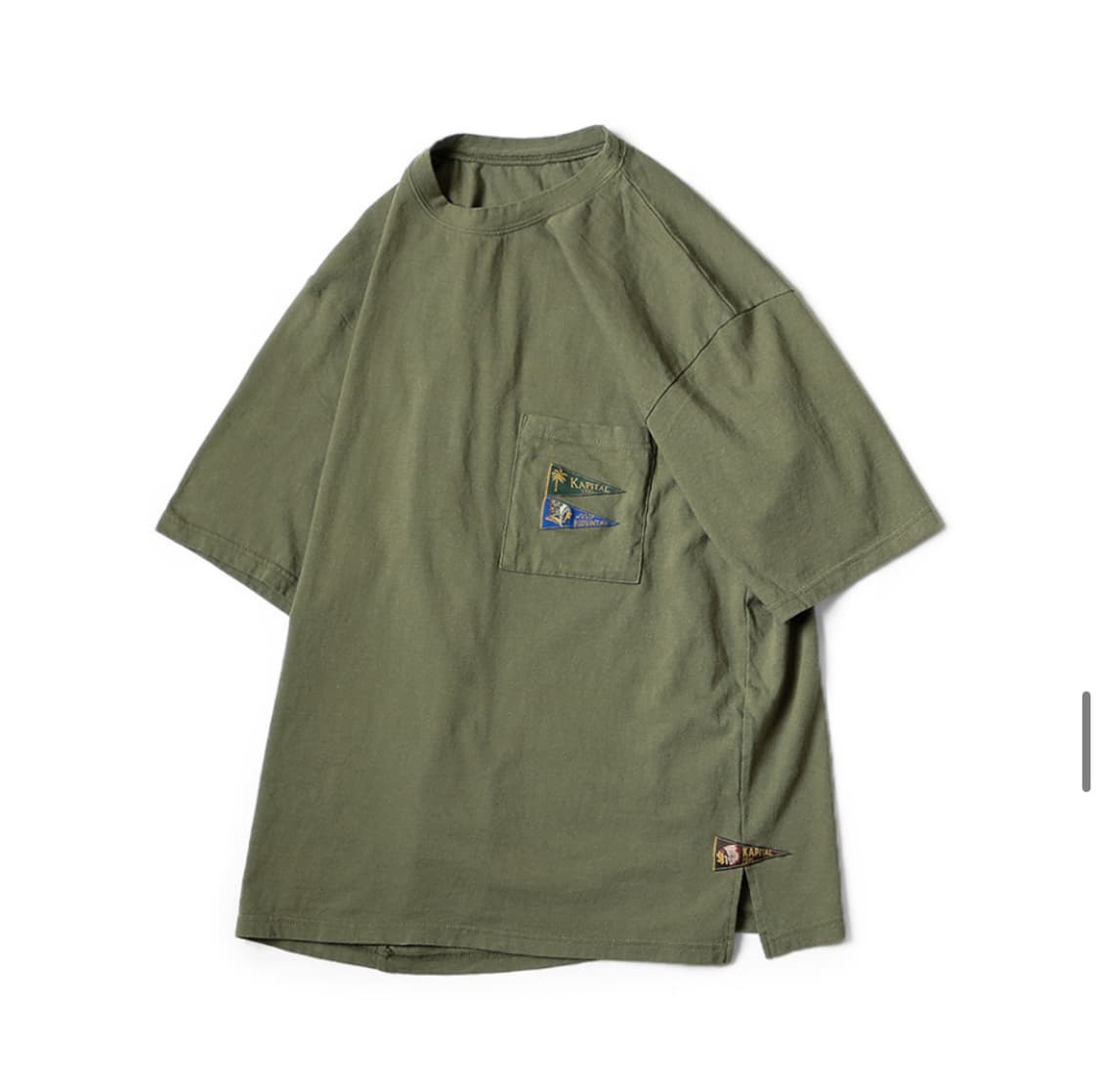 [새상품/L]  캐피탈 20 저지 패넌트 티셔츠 3 플래그 카키 상품이미지2