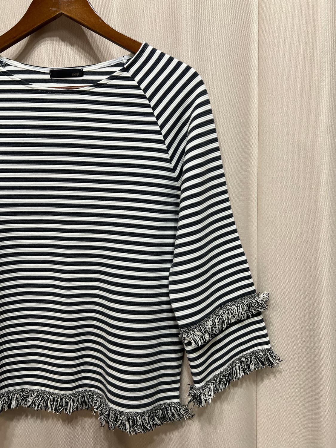 Leshop 여성 디테일 5부 스트라이프 긴팔 상품이미지3