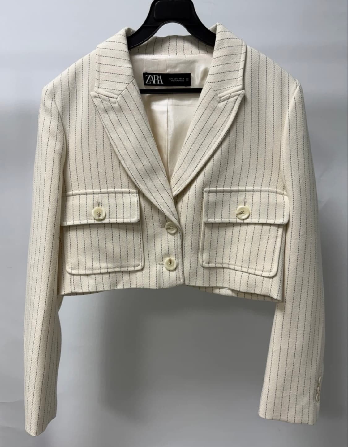 자라 스트라이프 크롭 블레이저 자켓 (S) 상품이미지3
