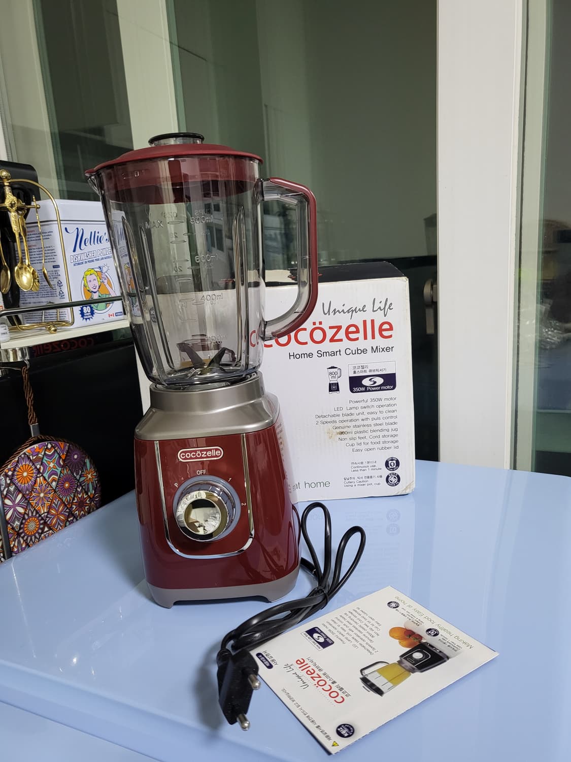 코코젤리 홈스마트 큐브 믹서기 버건디컬러 새제품 입니다. 상품이미지3