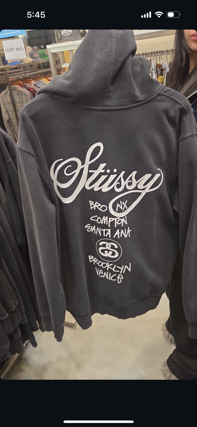 스투시 월드 후드집업 블랙(정품검수완) 상품이미지1