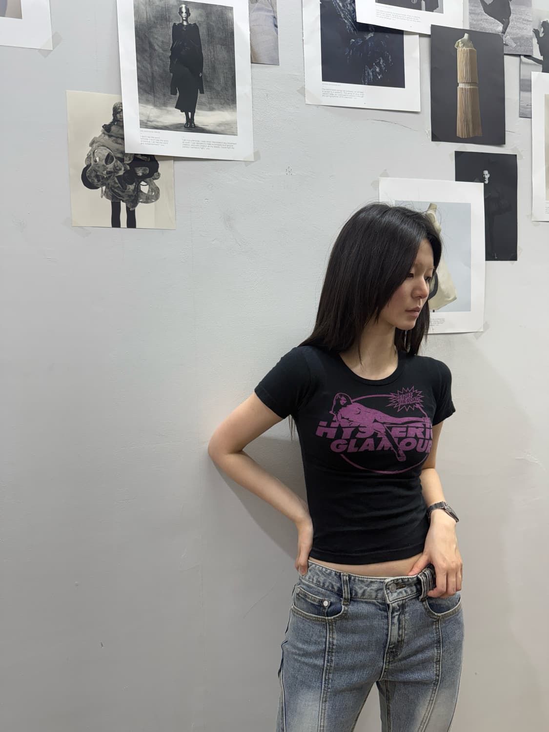히스테릭 글래머 히스걸 로고 슬림 티셔츠 상품이미지3