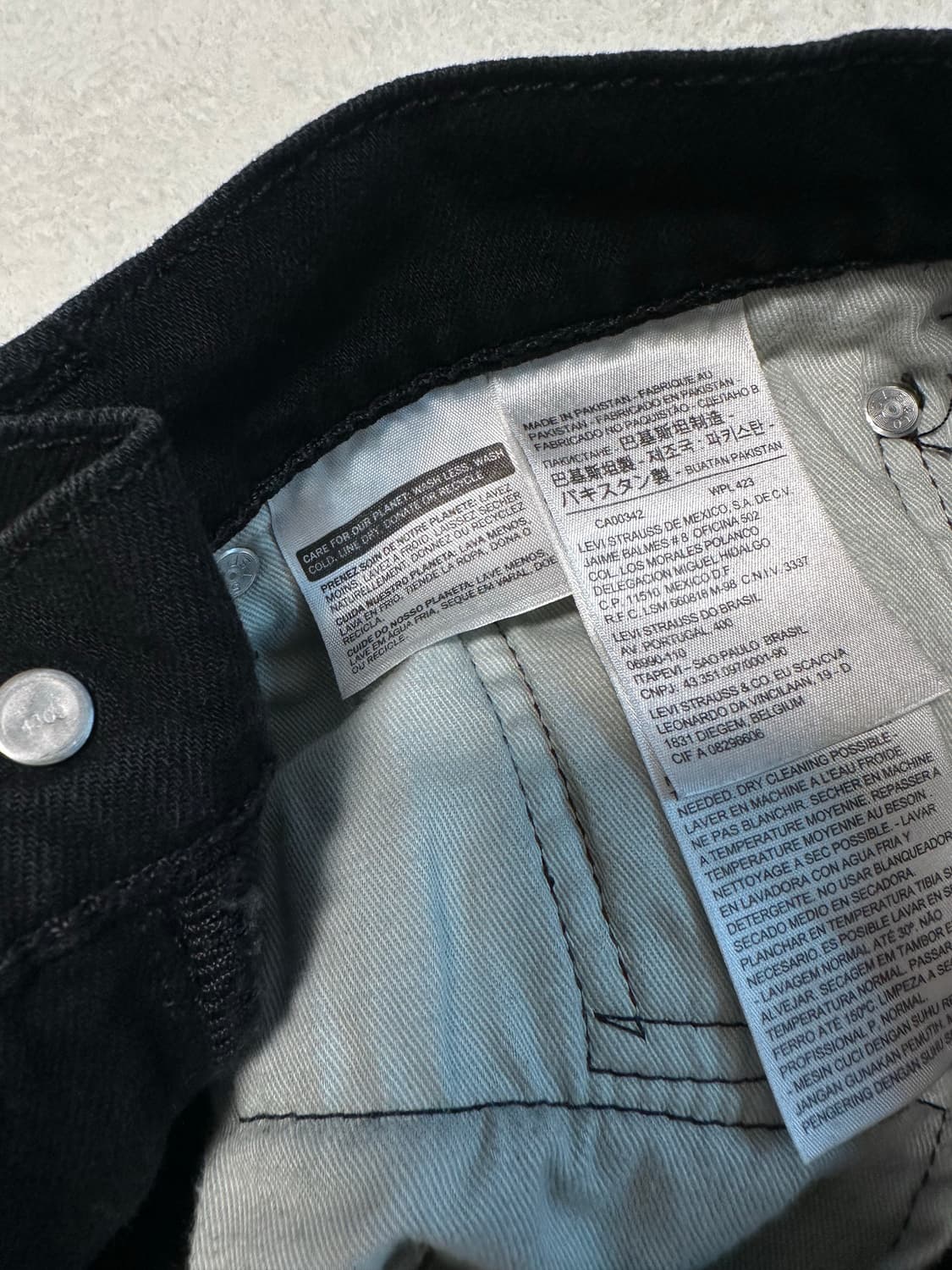 리바이스 502 흑청 데님팬츠 상품이미지6