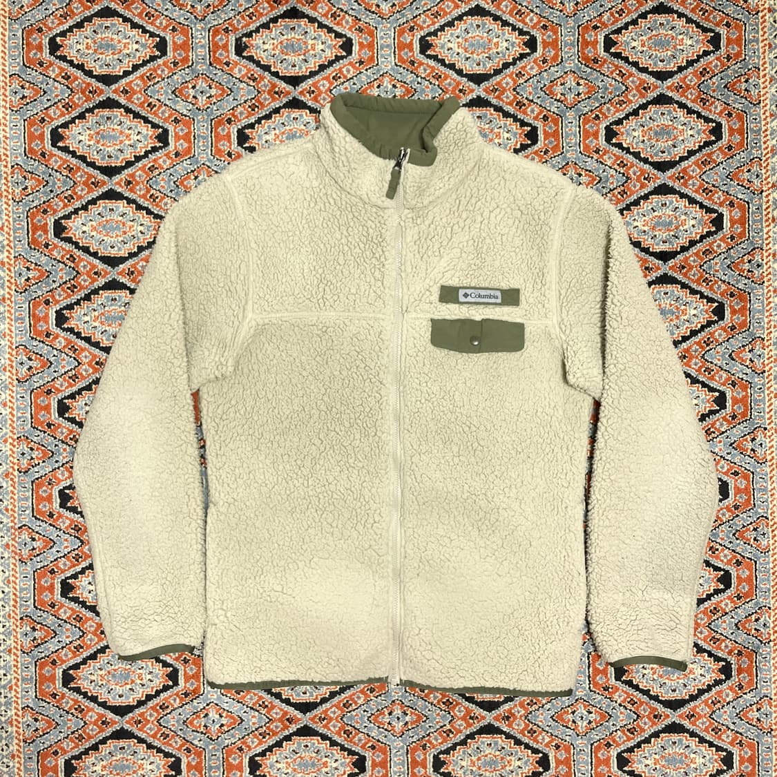 컬럼비아 베이지 플리스 집업 남성S 상품이미지1