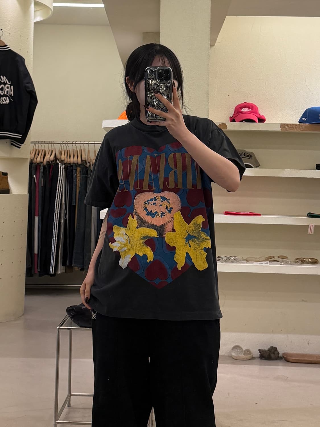 빈티지 너바나 Heart Shaped Box 프린팅 반팔 티셔츠 U152 상품이미지1