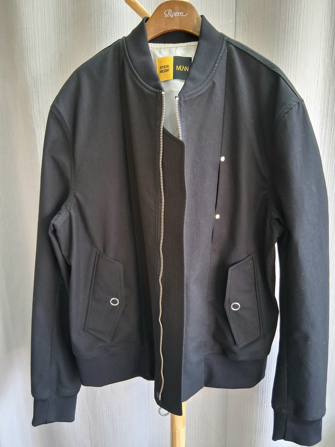 MUNN 봄버 자켓 블랙 남 M#최상급 상품이미지3