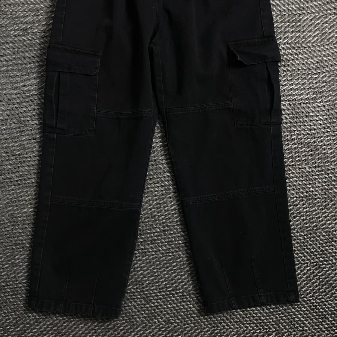 빈티지 루즈핏 데님 카고 팬츠 블랙o 4374 상품이미지3