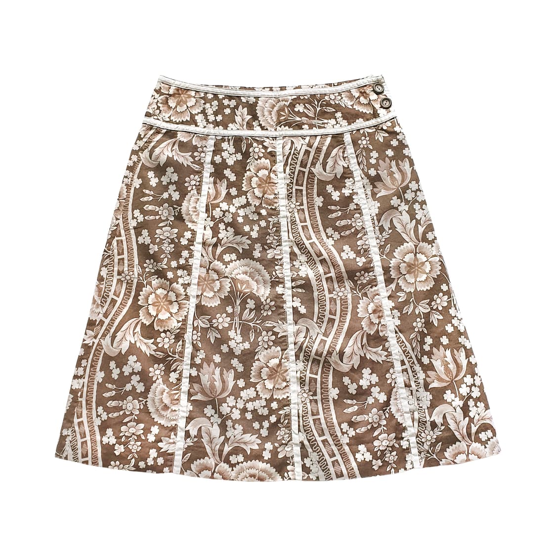 바이어스 라인 플라워 미디스커트 상품이미지1