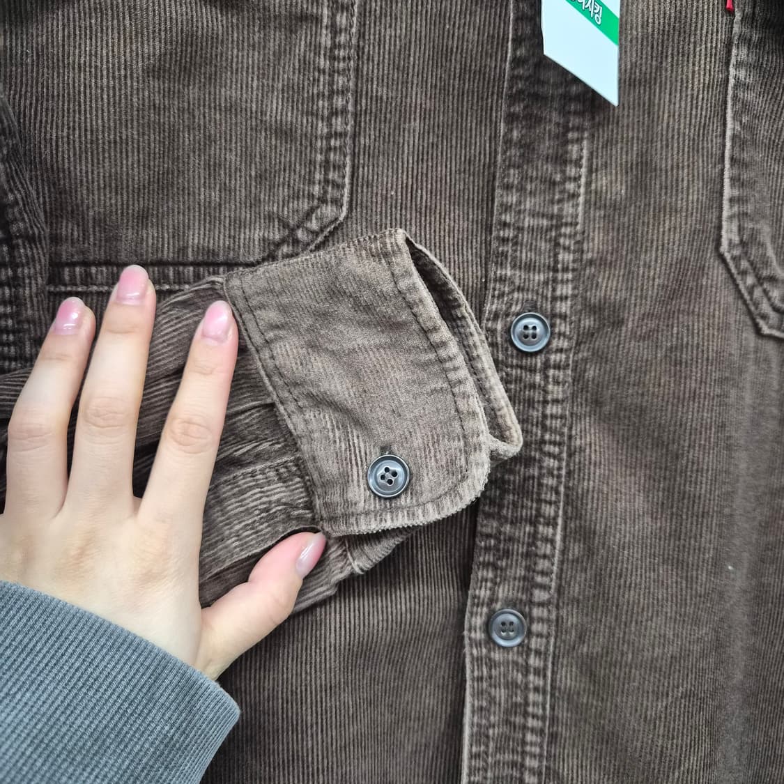 리바이스 브라운 코듀로이 워크 셔츠  남녀공용 M 상품이미지3