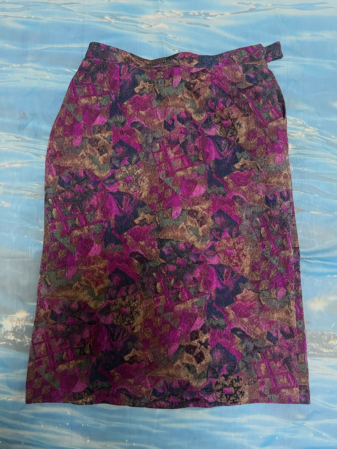 연꽃 오리엔탈 미디 롱 스커트 빈티지 상품이미지1