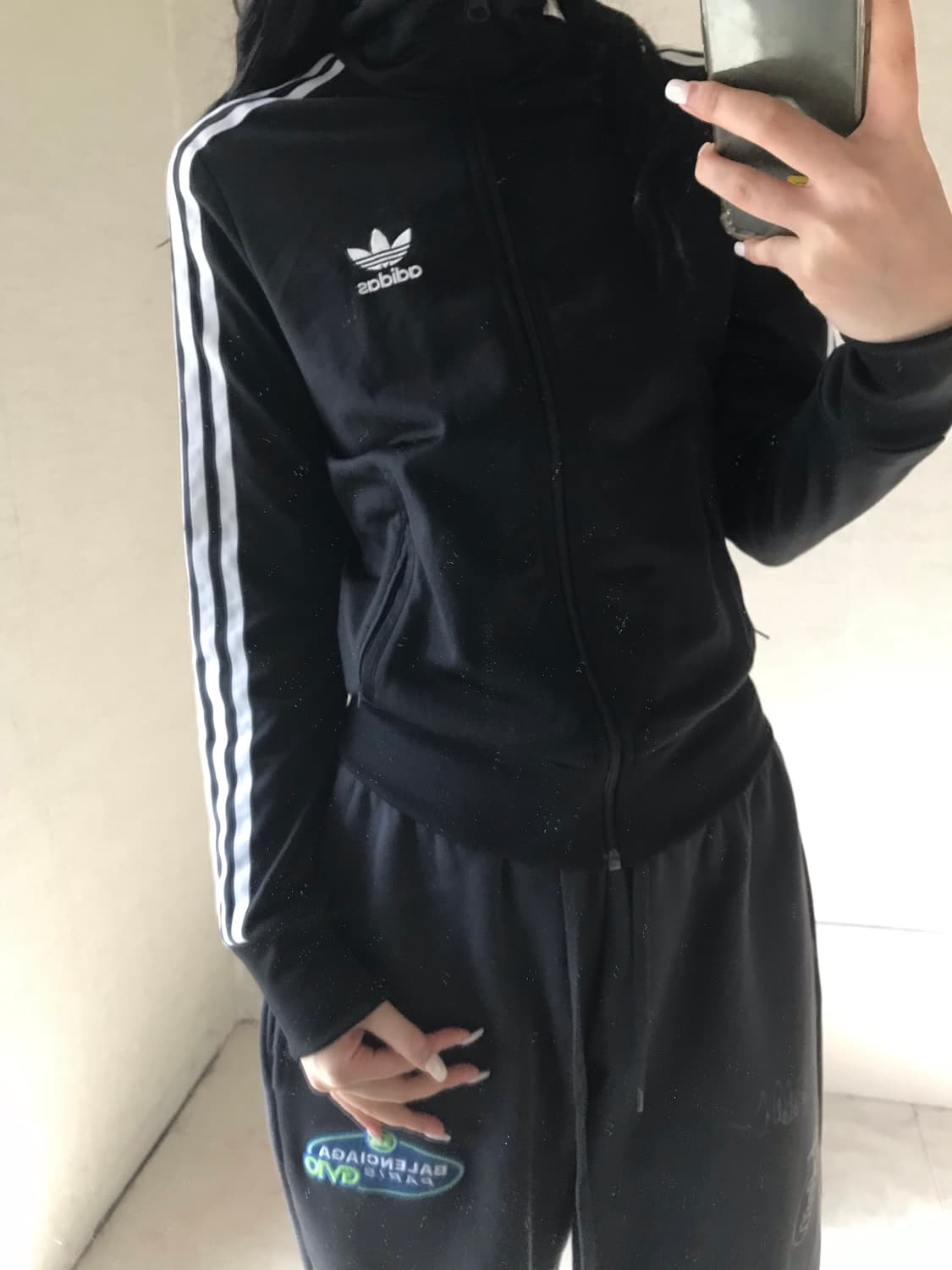 아디다스 블랙 딱붙핏 제니져지 상품이미지1