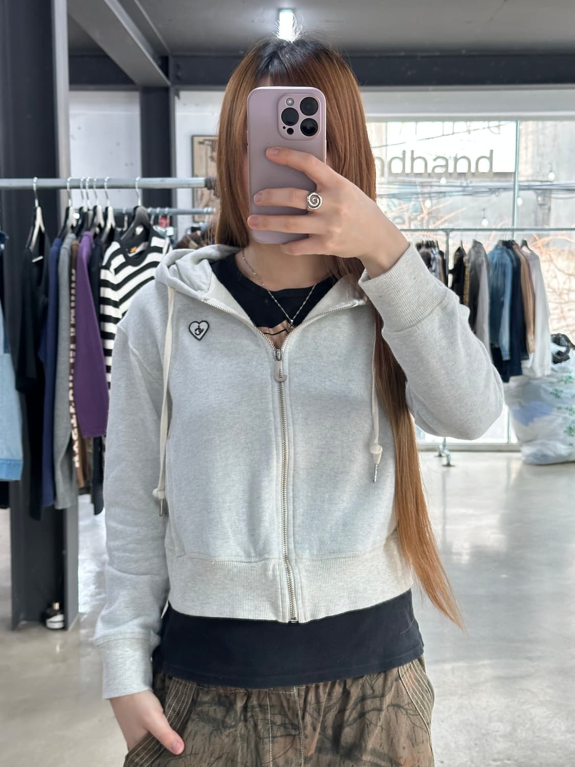 쥬시꾸뛰르 하트쥬시 글리터 리브드 후드집업 상품이미지3