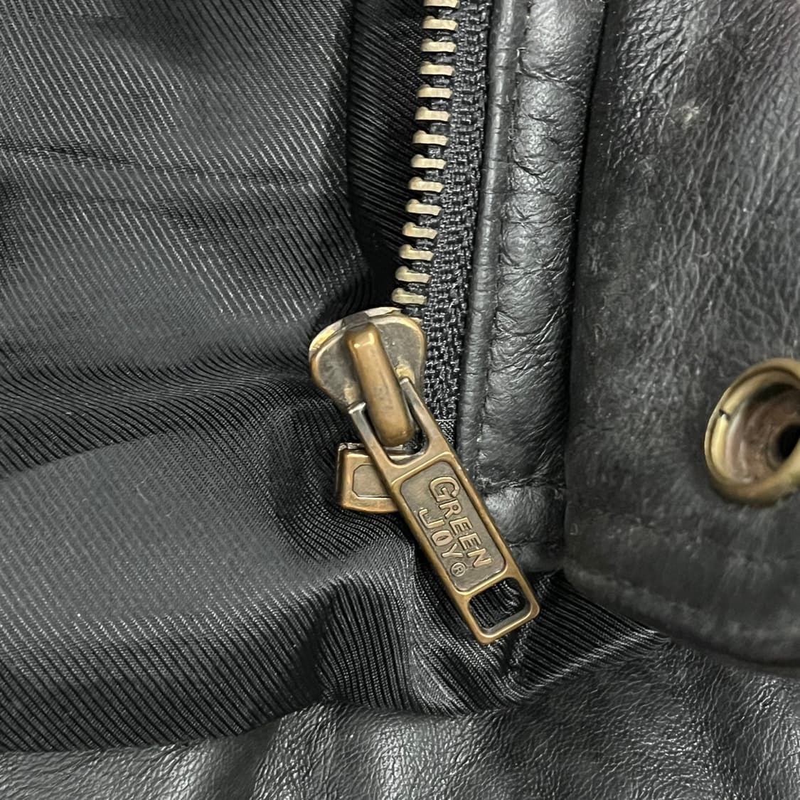 [정품/100] 그린조이 빈티지 퍼카라 소가죽 봄버 자켓 b10 상품이미지5