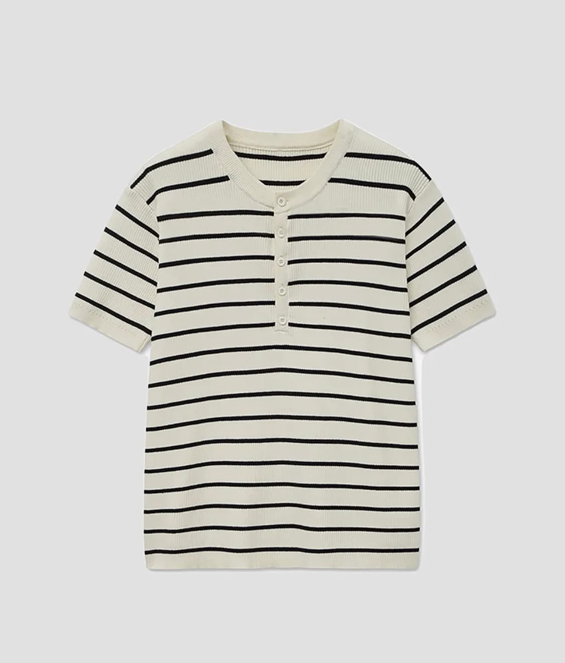 노이어 리브드 헨리넥 하프 니트 상품이미지2