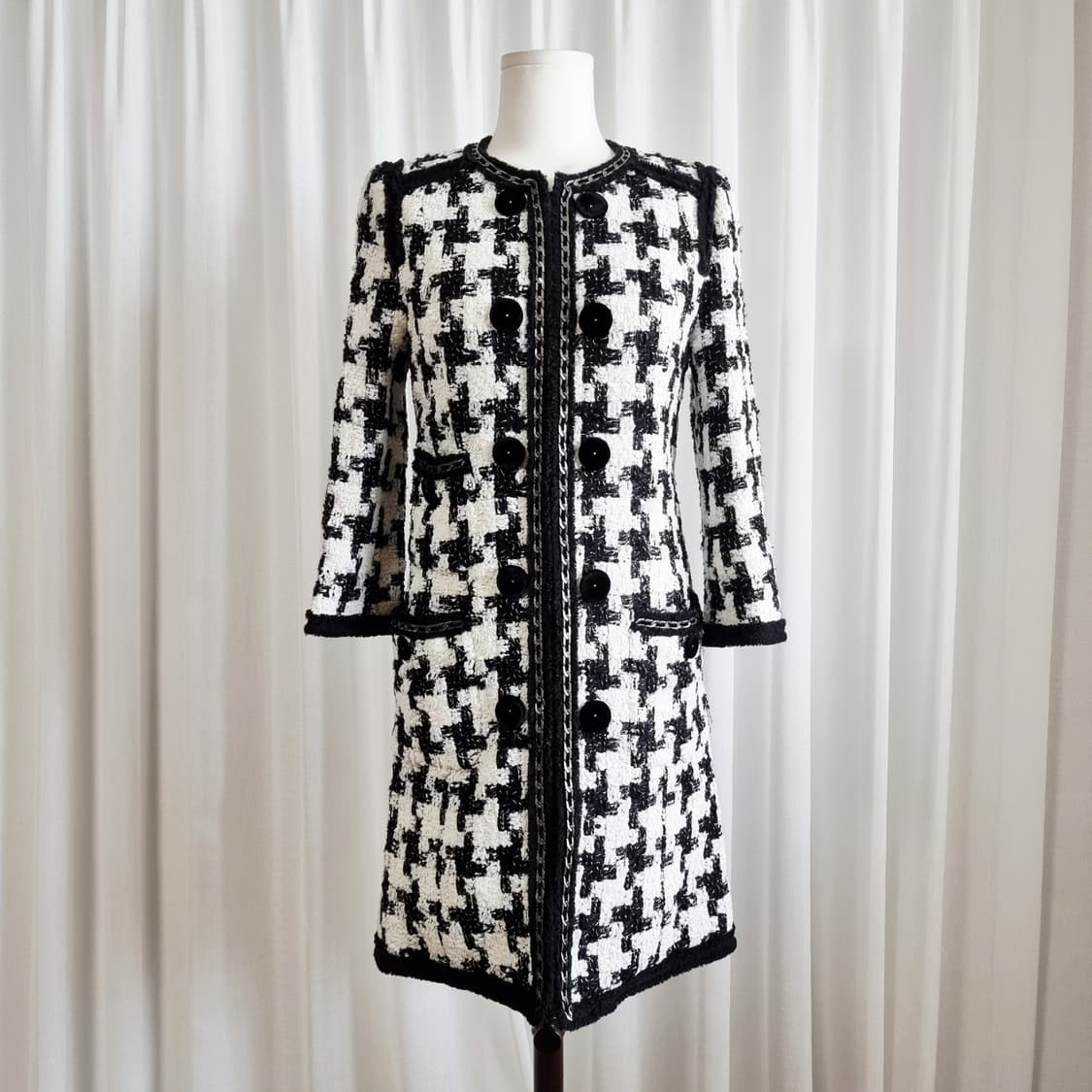 미샤 MICHAA 블랙라벨 프레스티지 울38 트위드 자켓 (55)상태최상 상품이미지1