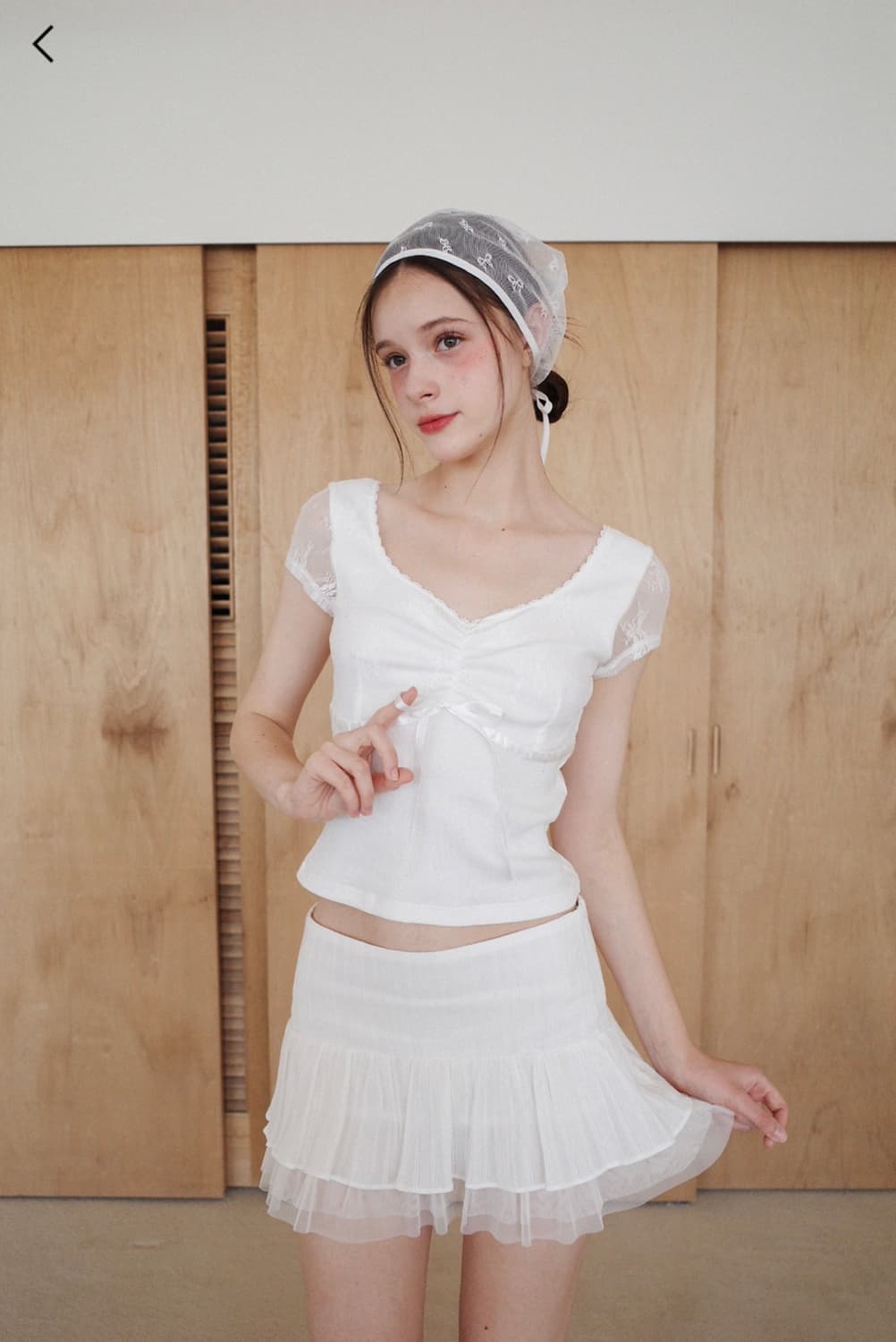 드라이로즈 웨딩 레이스 탑 화이트 상품이미지1