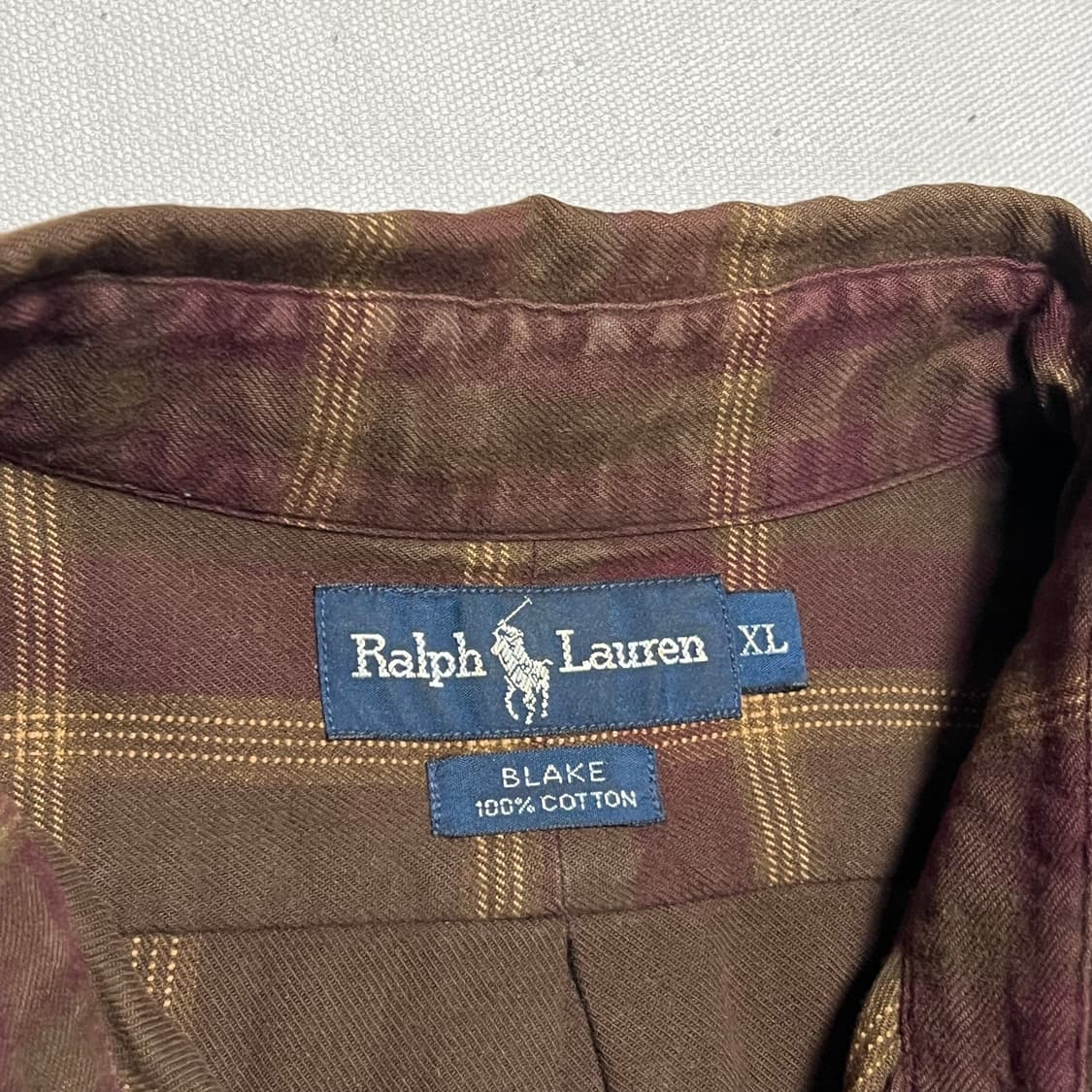 Polo Ralph Lauren 코튼 브라운 체크 셔츠 상품이미지3