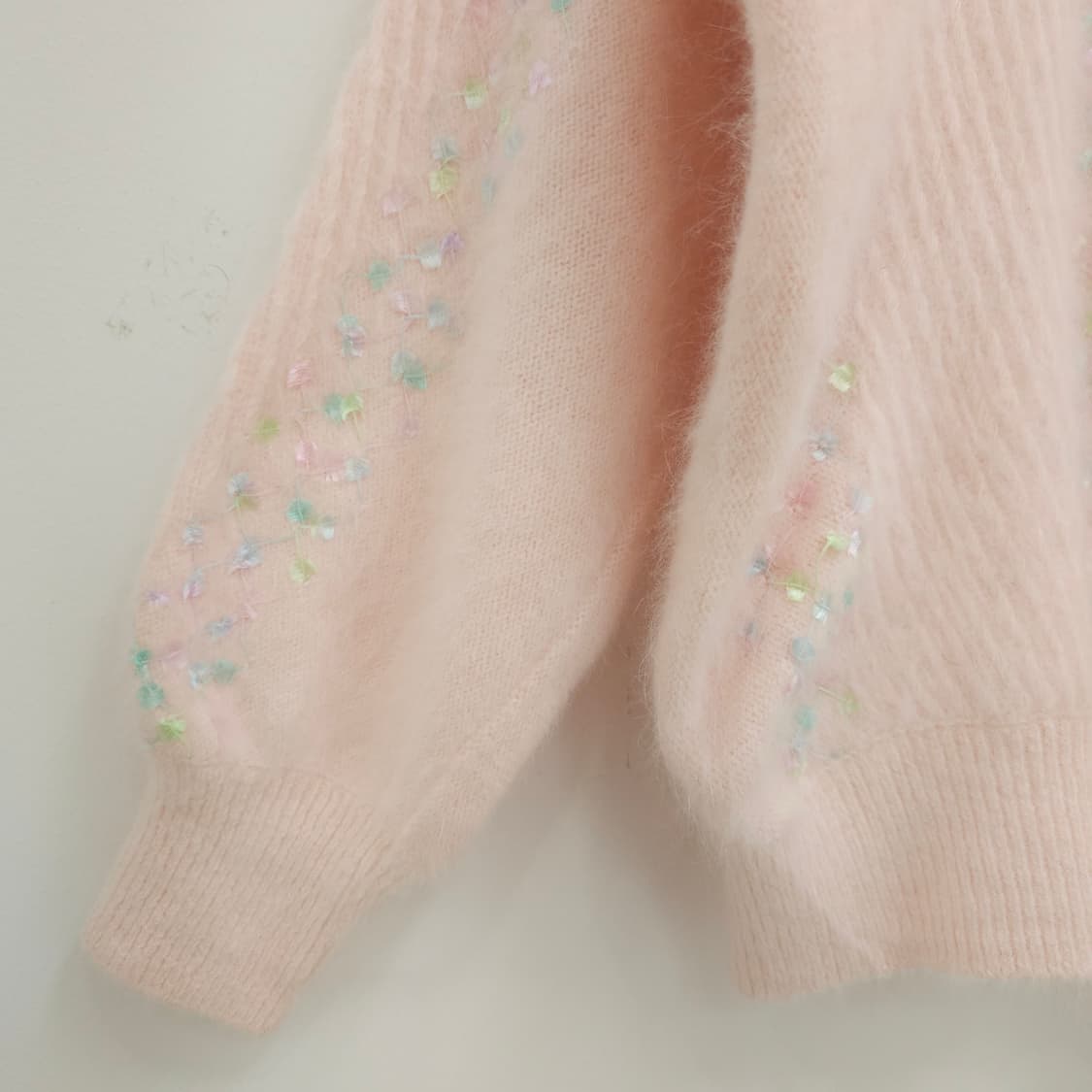 핑크 파스텔 자수 앙고라 니트 상품이미지5