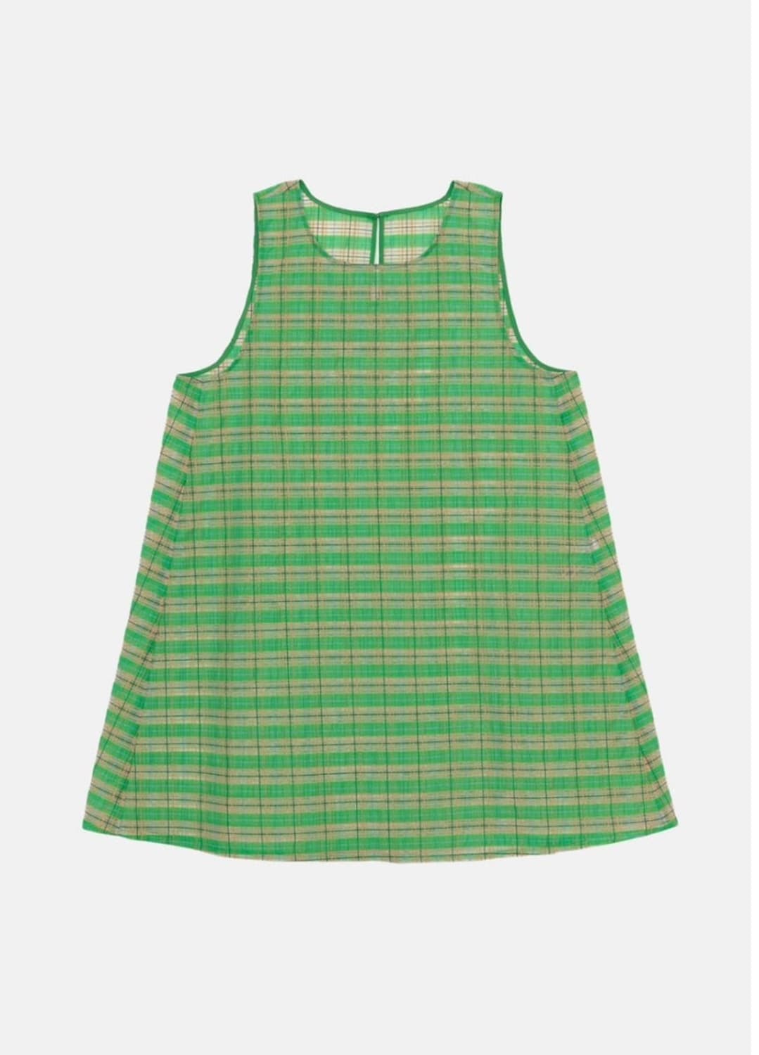 엔조블루스 시어 체크 슬리브리스탑(Green) 상품이미지2