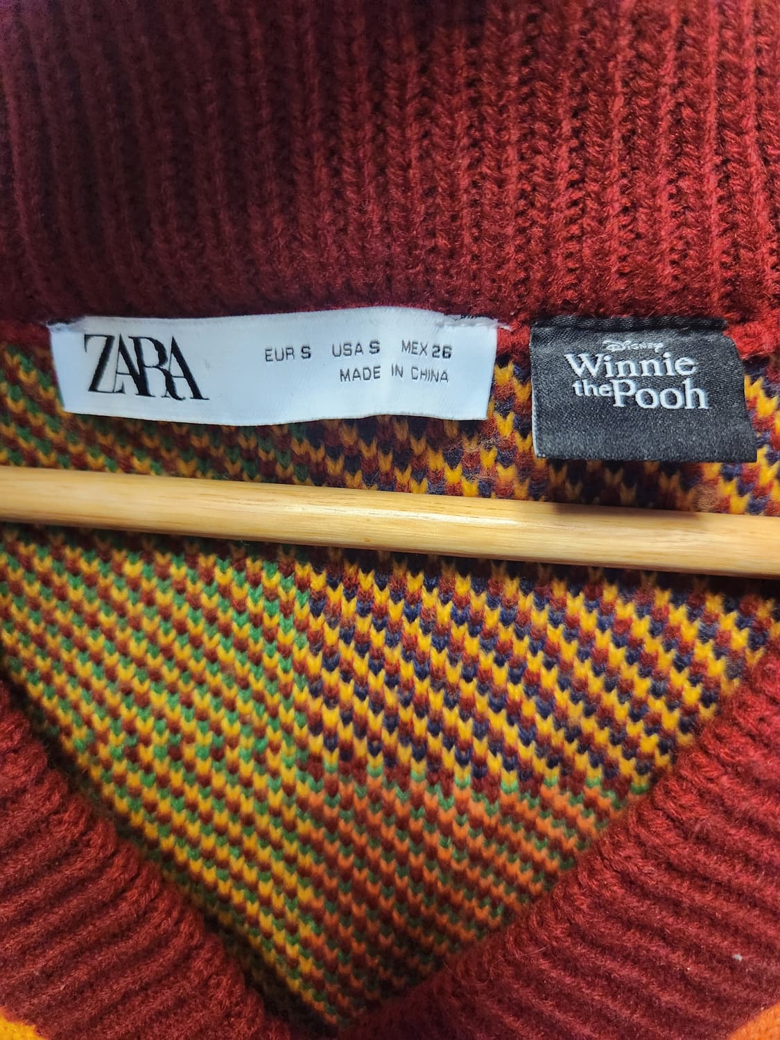 자라x디즈니 곰돌이푸 니트 베스트 S 상품이미지3