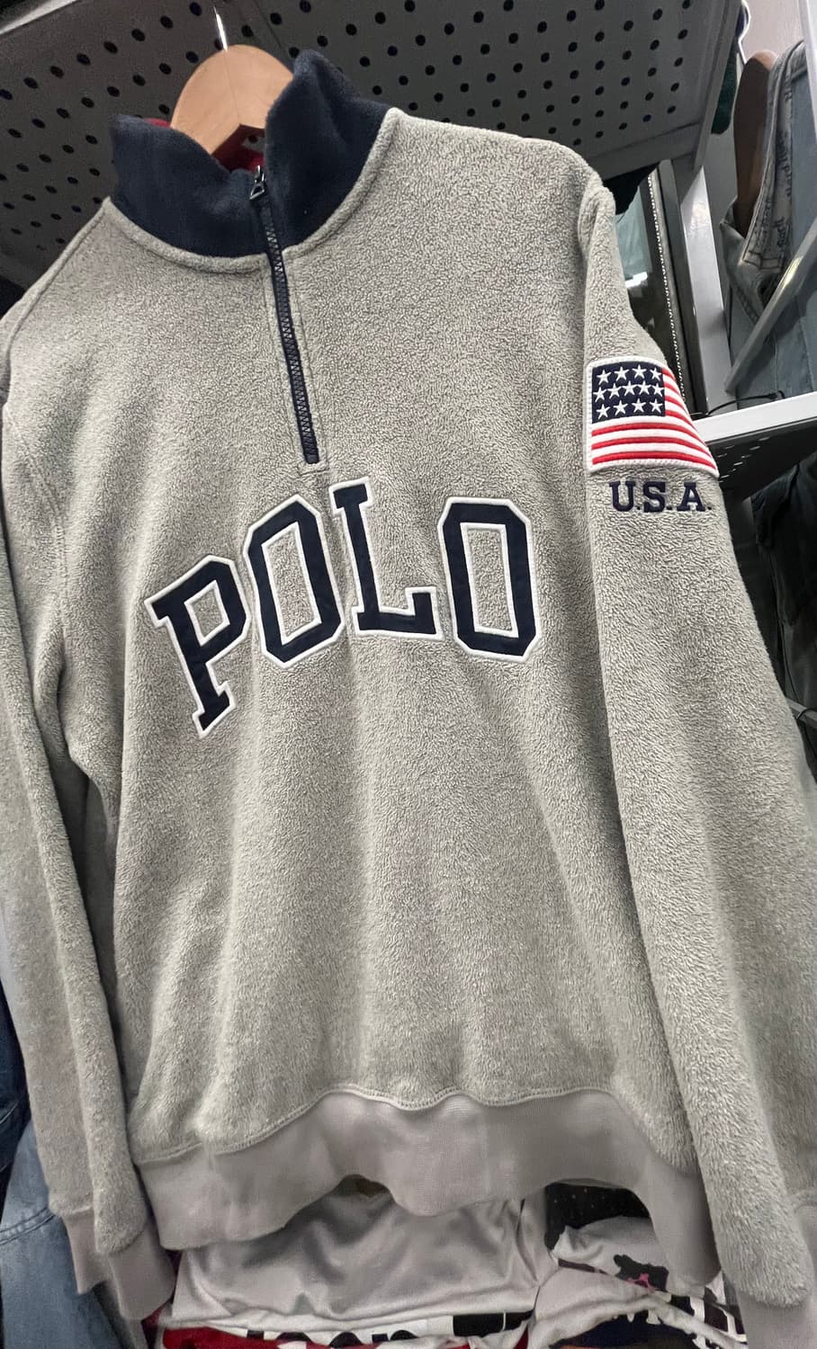 폴로 랄프로렌 플리스 하프집업 그레이 상품이미지5
