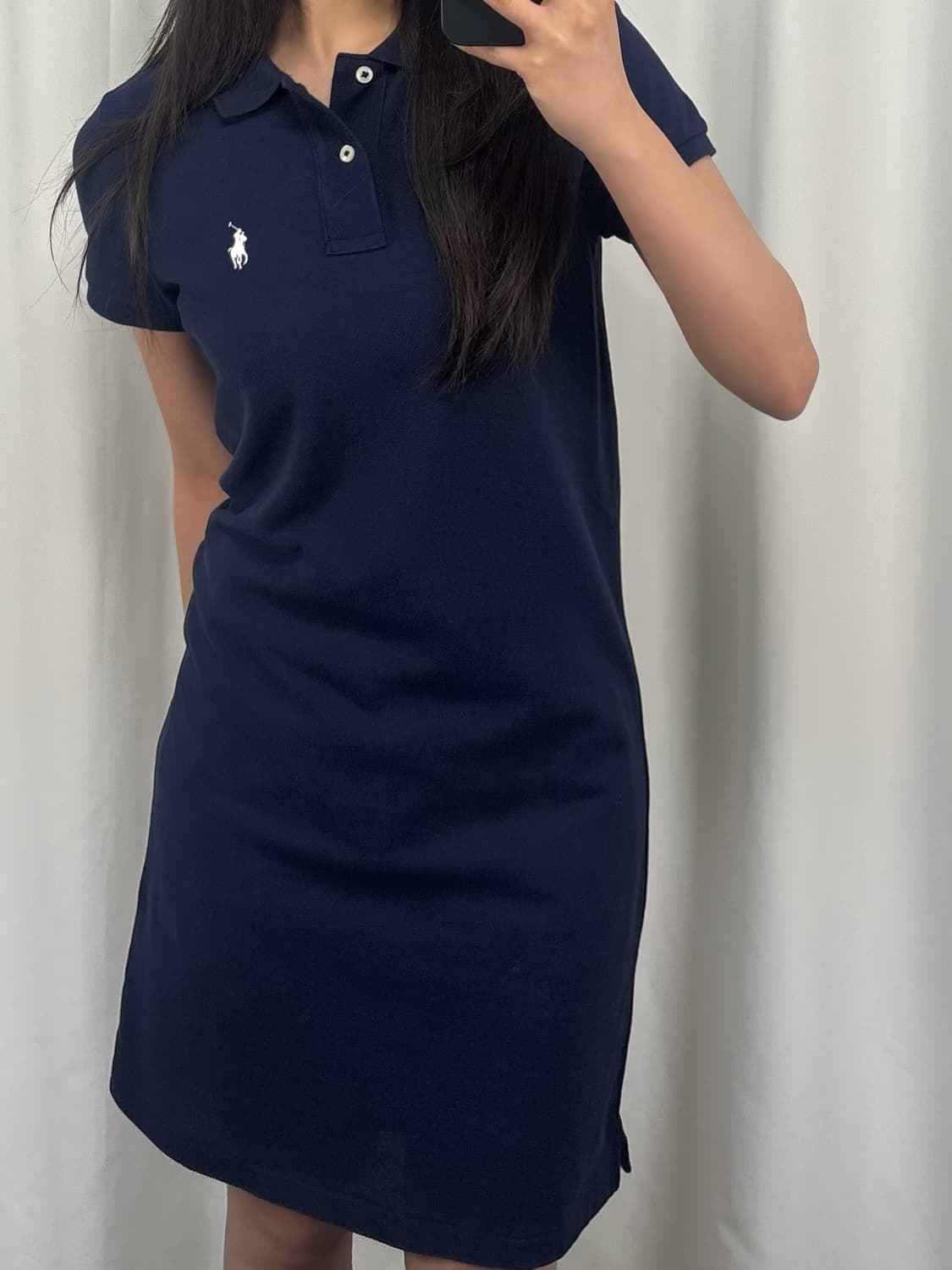 폴로 QR 네이비 반팔 원피스 상품이미지1