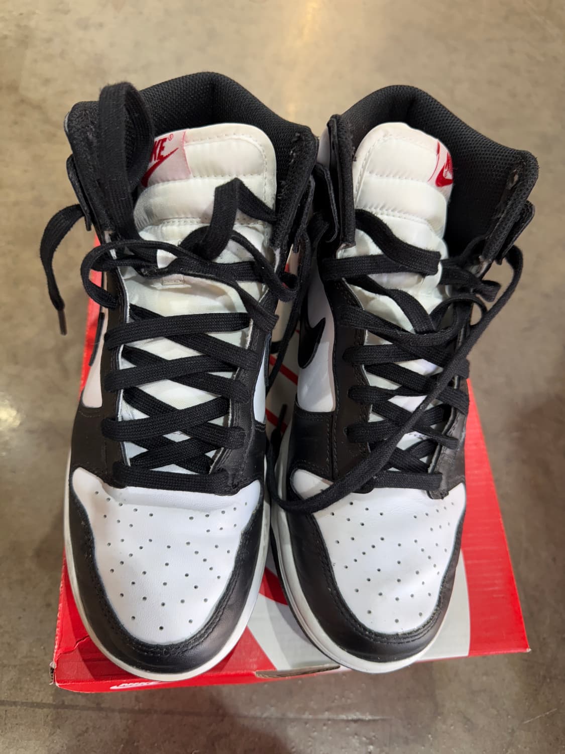 나이키 덩크 하이 레트로 블랙/화이트 250 상품이미지3