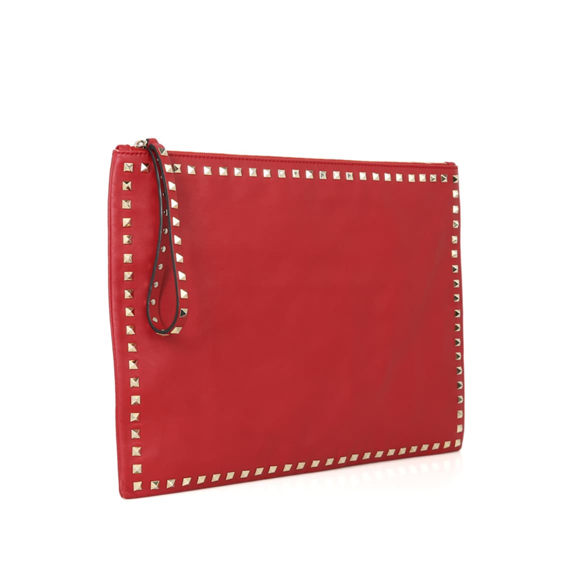 발렌티노 락스터드 클러치백 오버사이즈 지퍼 파우치 레드 상품이미지3