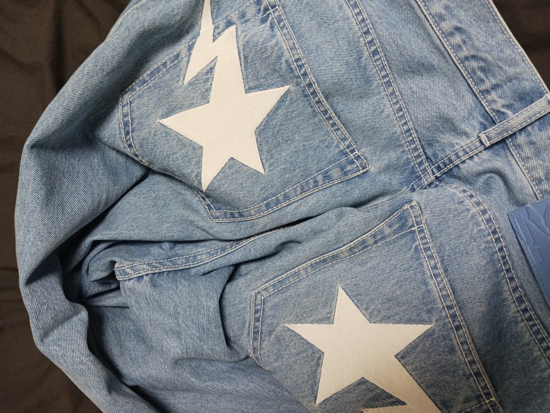 정품 베이프 스타패치 바지 데님팬츠 배기바지 상품이미지4