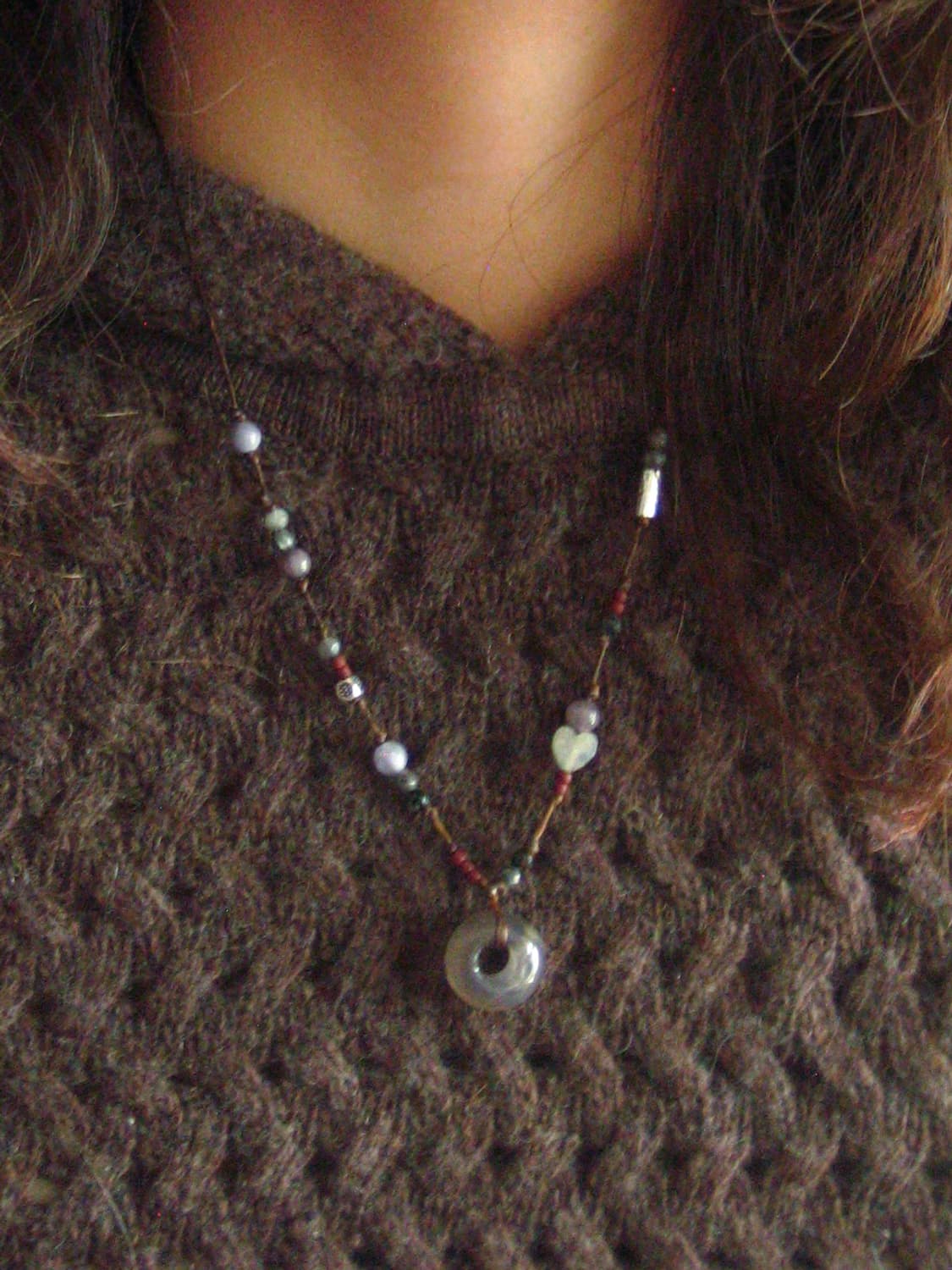 grey donut necklace 그레이 도넛 핸드메이드 목걸이 상품이미지5