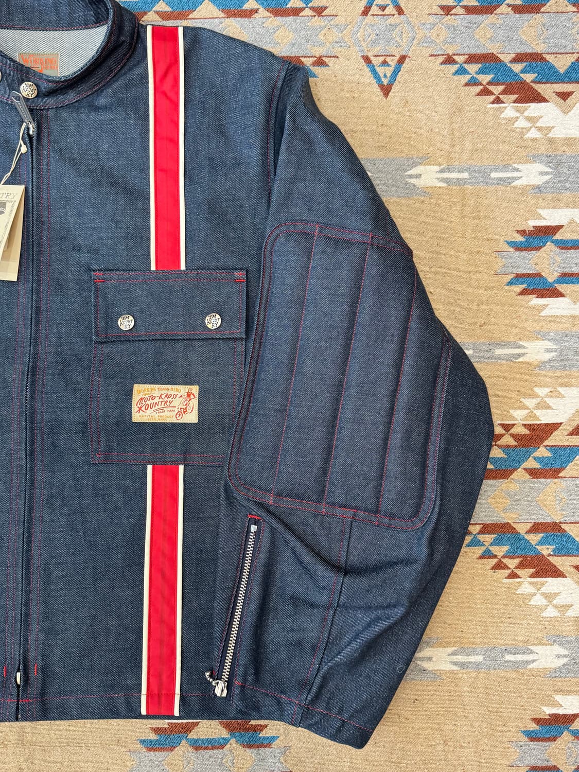 [3][L] 캐피탈 14온즈 데님 토도테레노 모토크로스 자켓 인디고 상품이미지3