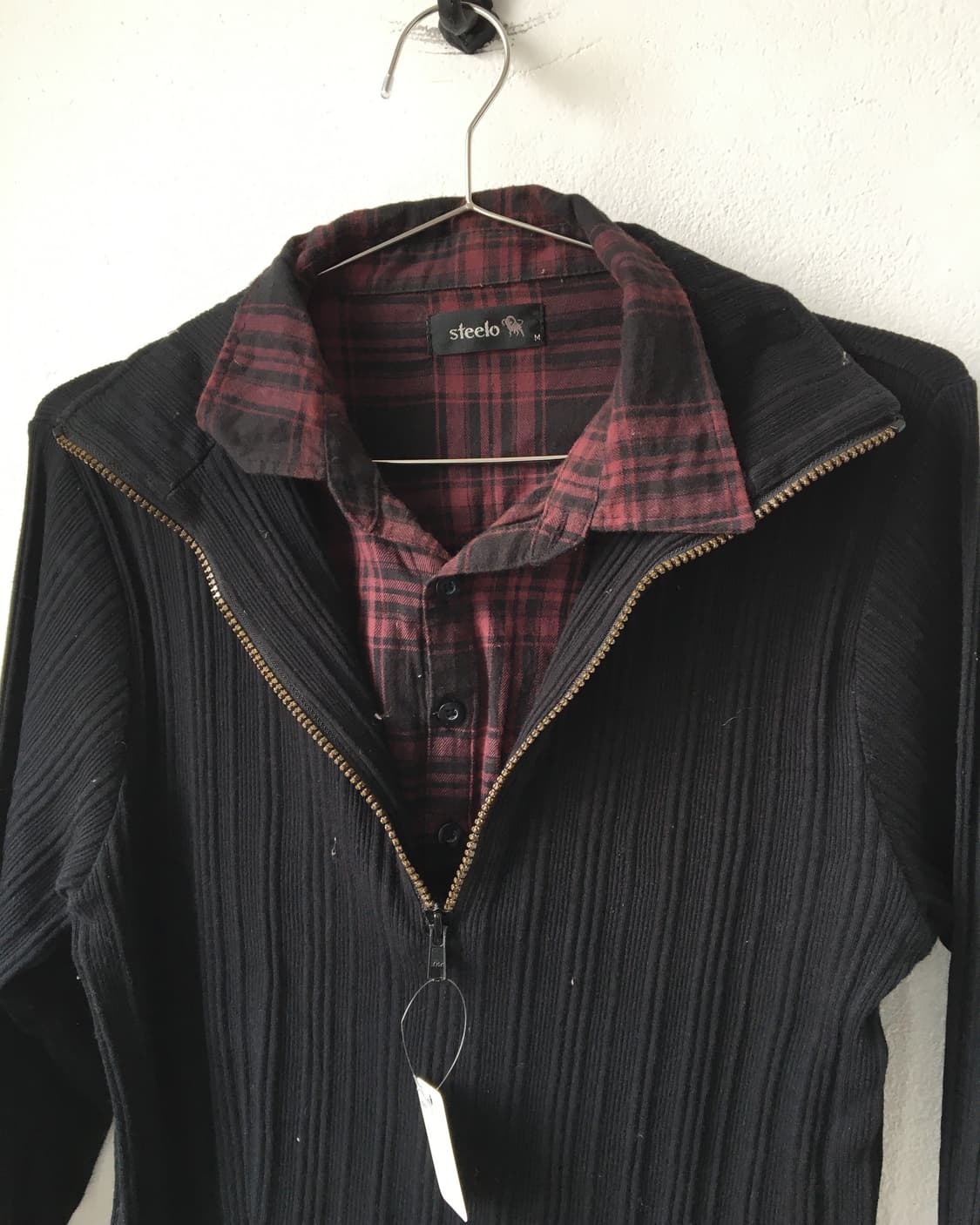Shirt layered high neck ribbed sleeve 상품이미지4