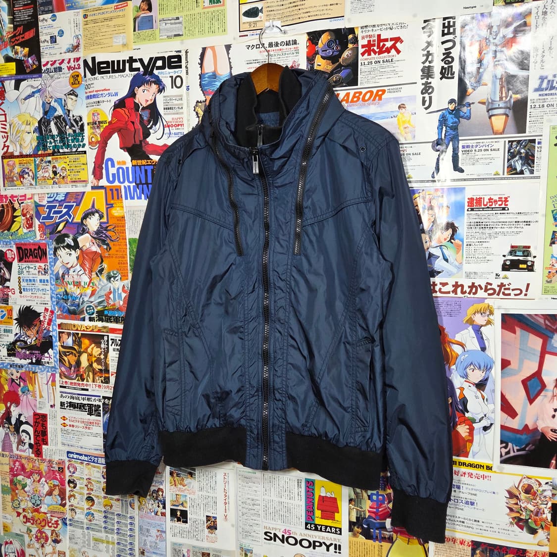 TBJ 빈티지 절개라인 네이비 바람막이 자켓 상품이미지2