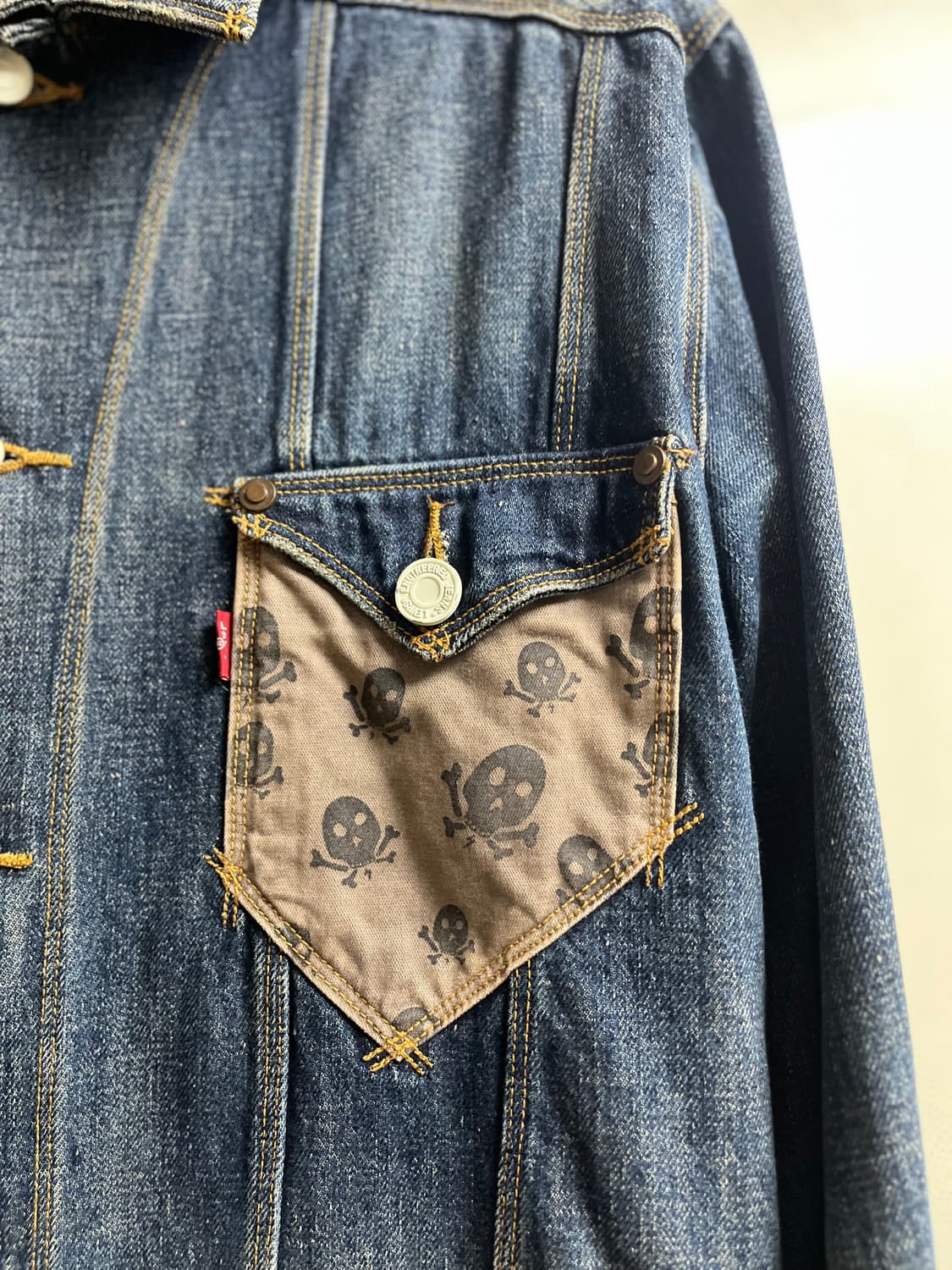 Levis 00s Engineerd jean skull jacket XL 상품이미지3