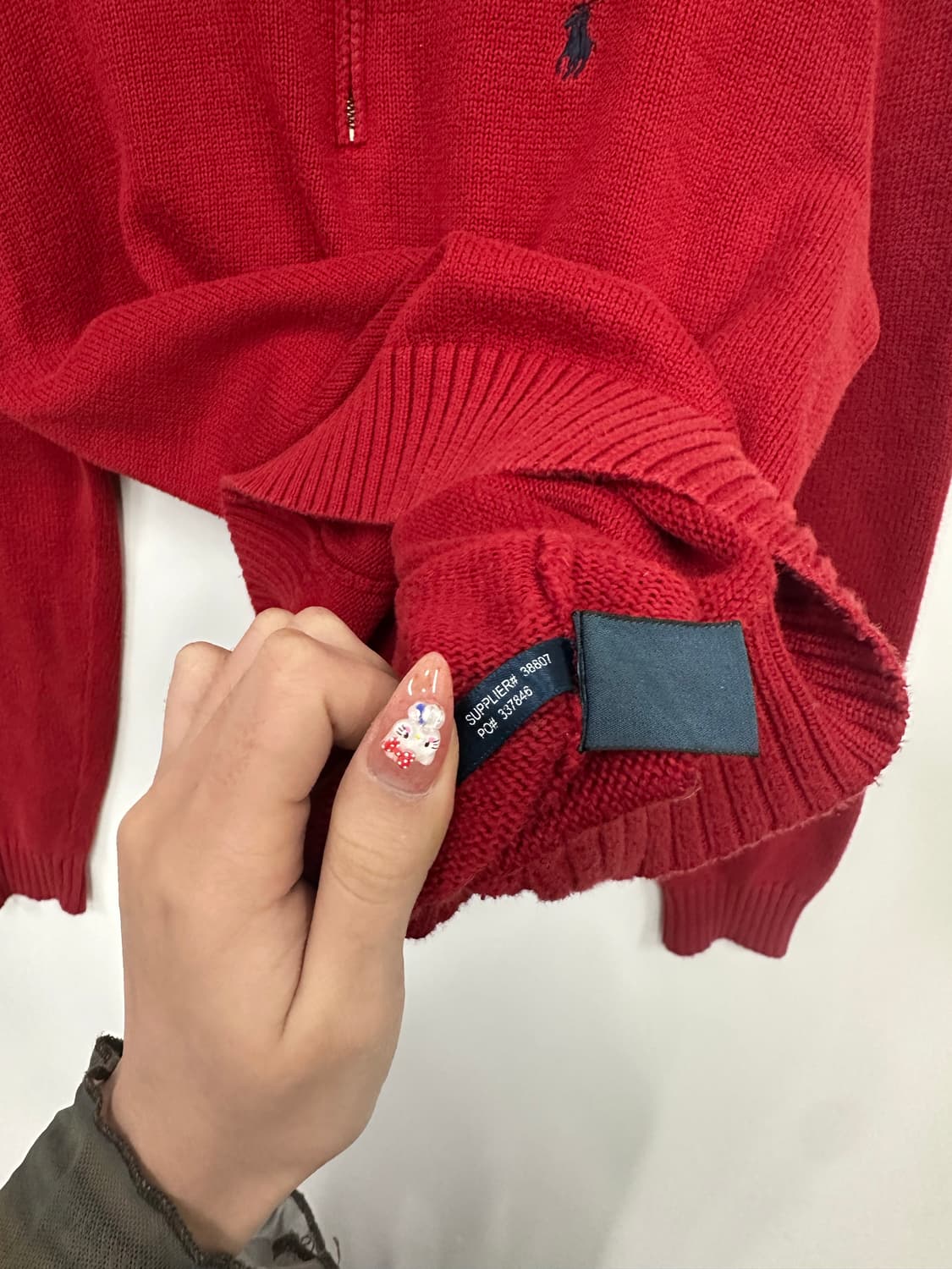 폴로 레드 반집업 니트  상품이미지4