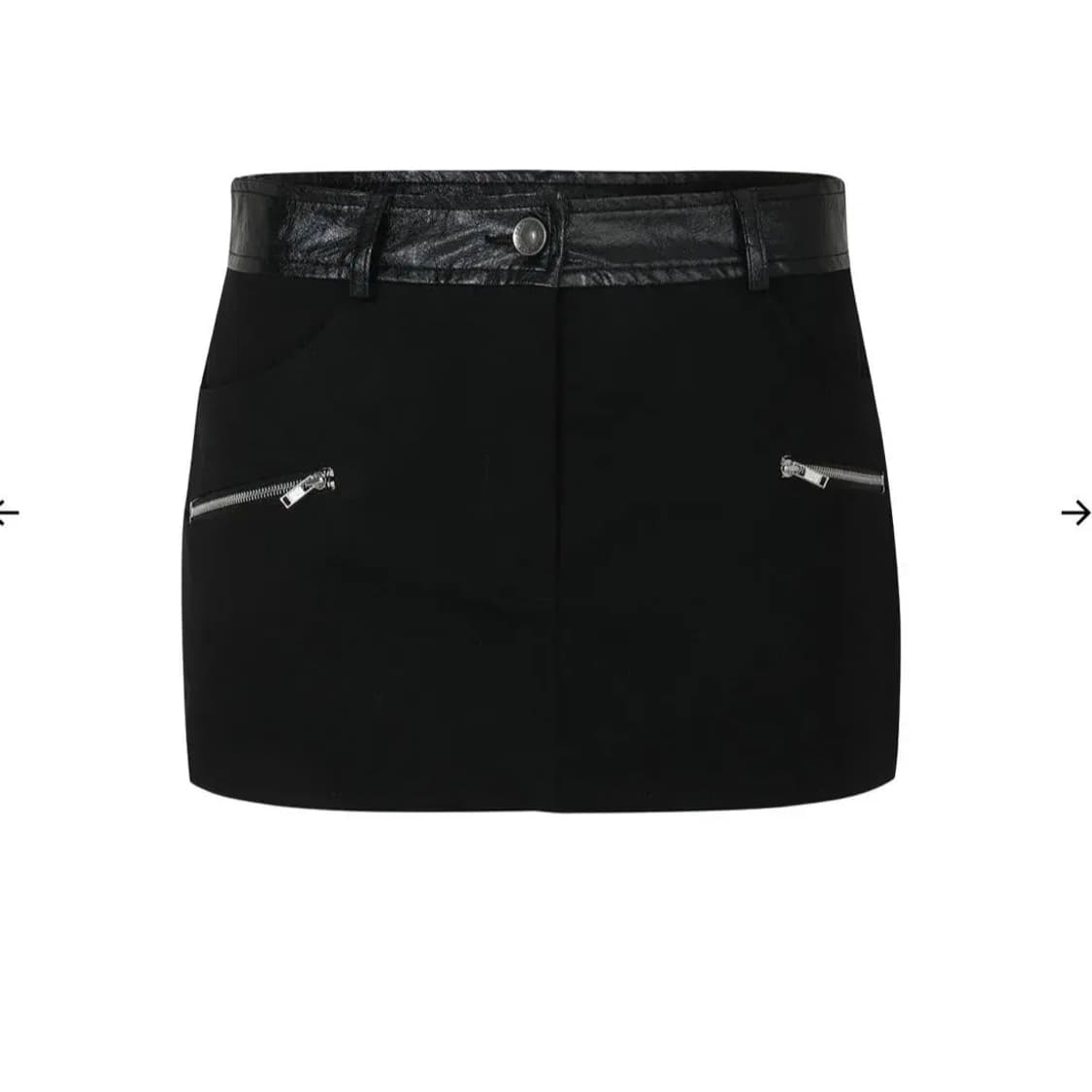 보헴서 스커트  LEATHER COTTON MIXED MINI SKIRT 상품이미지1