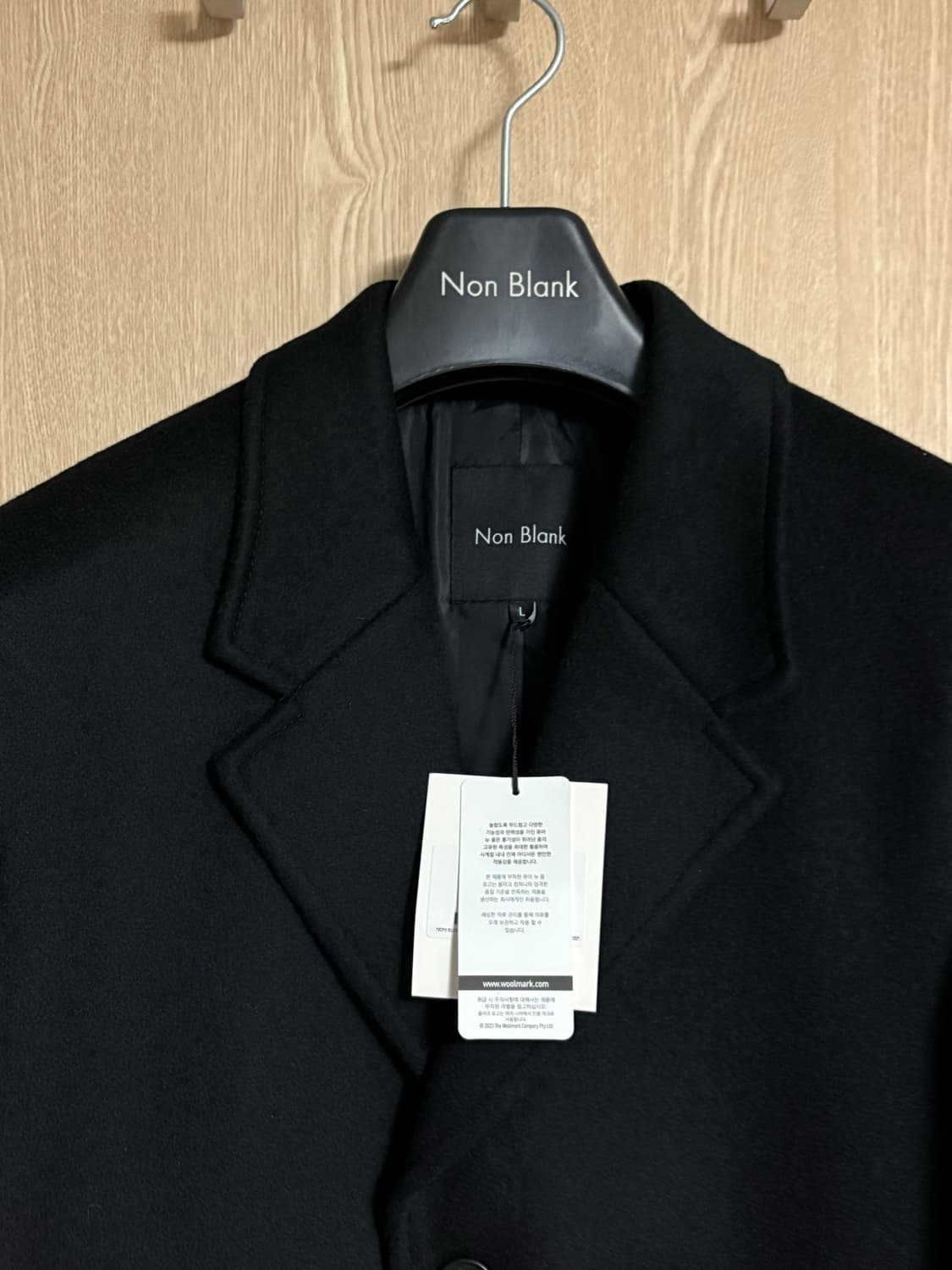 넌블랭크 오버사이즈 핏 싱글 코트_BLACK L 상품이미지3