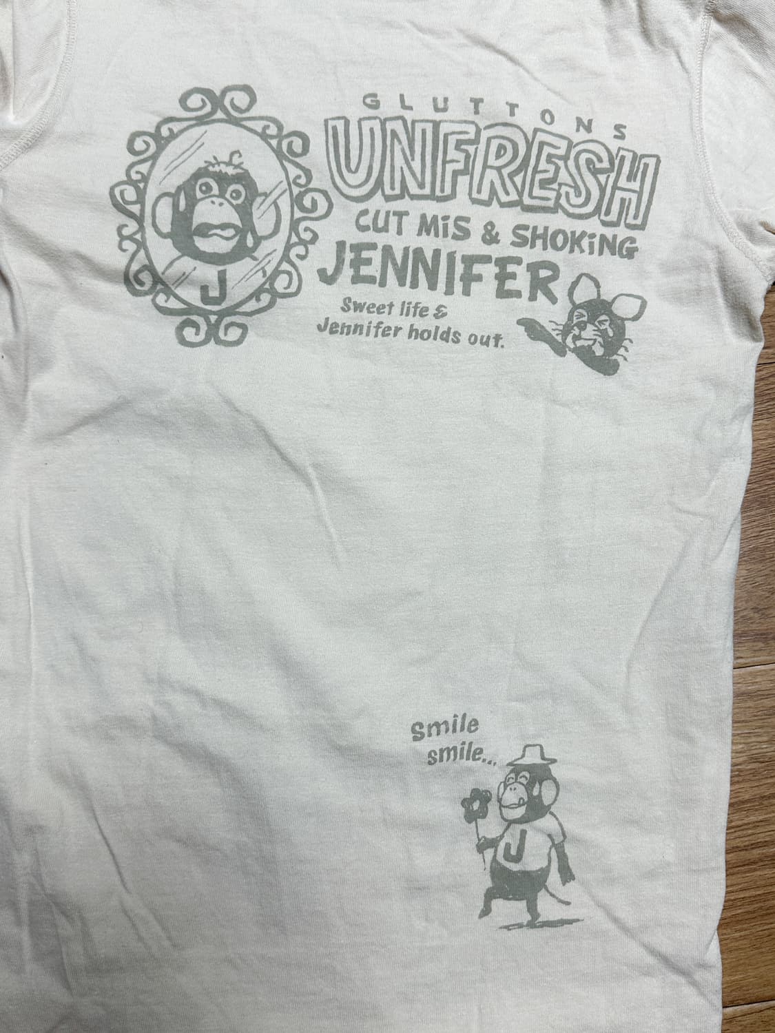 빈티지 원숭이 긴팔 티셔츠 오네갸루 로걀 라떼 긱시크 공겜여주 베이프깔 상품이미지2