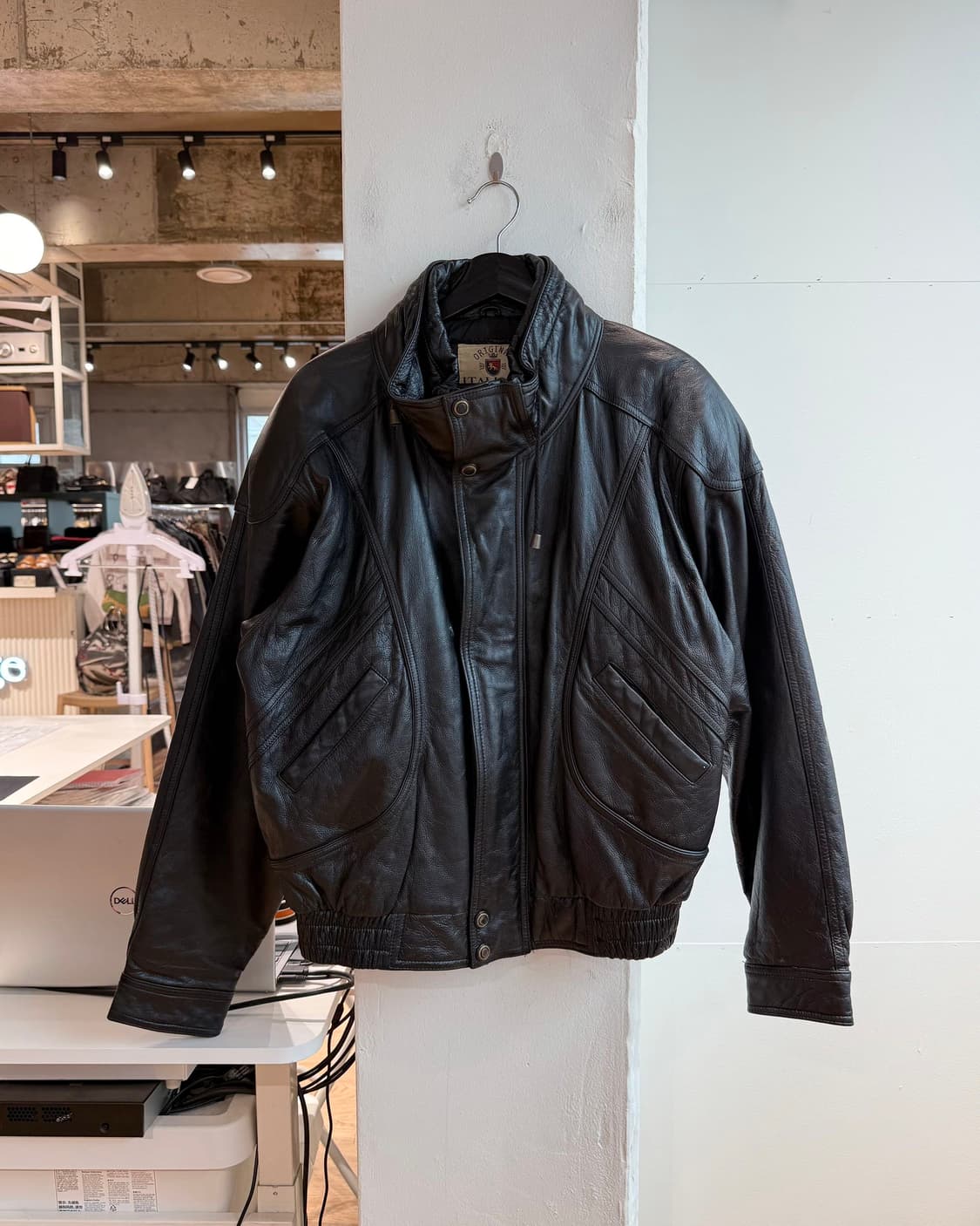 italiana 블랙 카우하이드 레더 자켓  상품이미지2