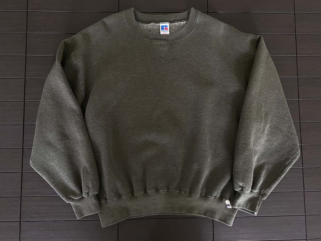 (L) 90s 빈티지 러셀 스웻셔츠 카키그레이 상품이미지1