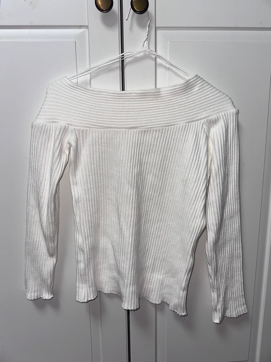 자라 언발라스 오프숄더 티셔츠 S 화이트 상품이미지3