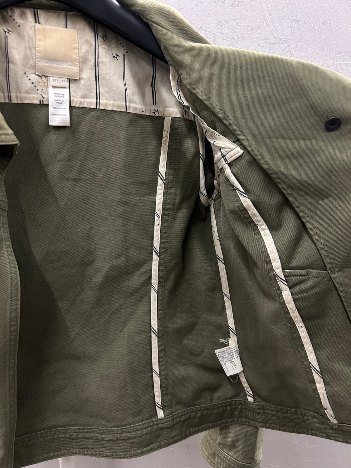 DIESEL 디젤 올리브그린 코튼 재킷 상품이미지8