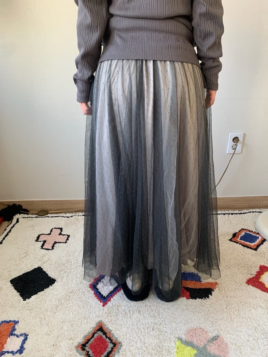 maxi sha-sha dot.. skirt  상품이미지5