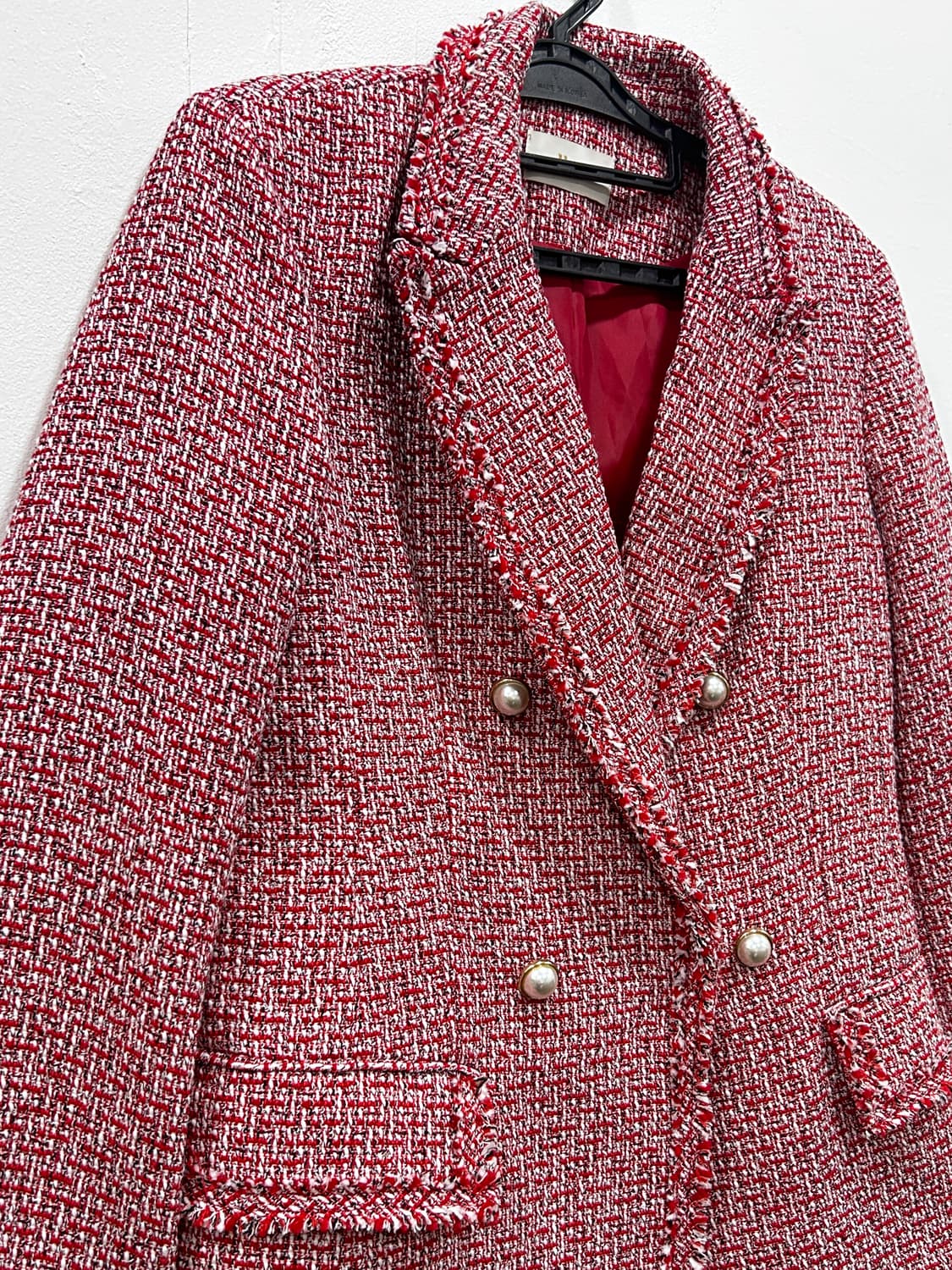 지고트 레드 트위드 자켓 55-66사이즈 상품이미지3