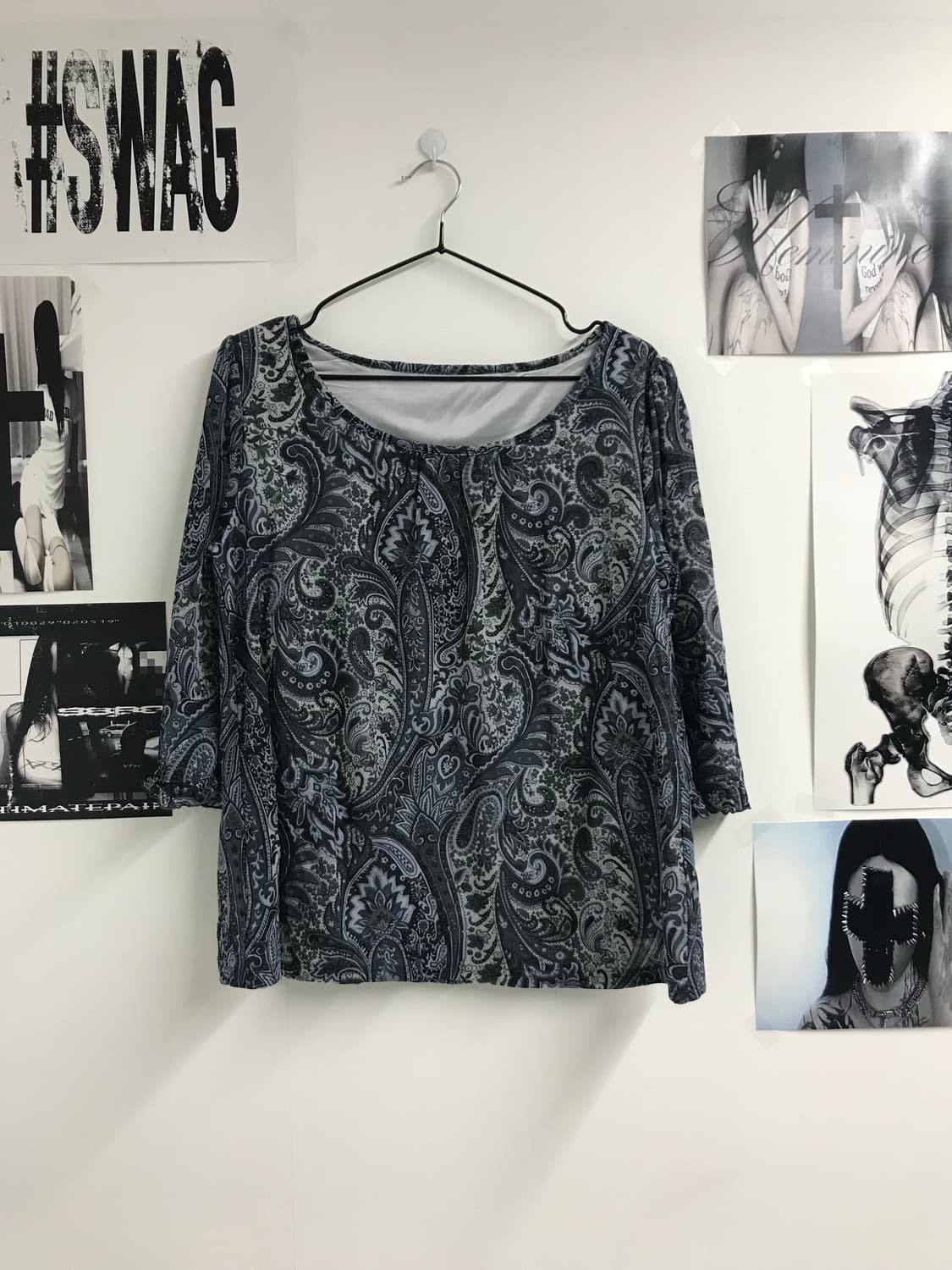 Oriental paisely pattern quarter sleeve  상품이미지1