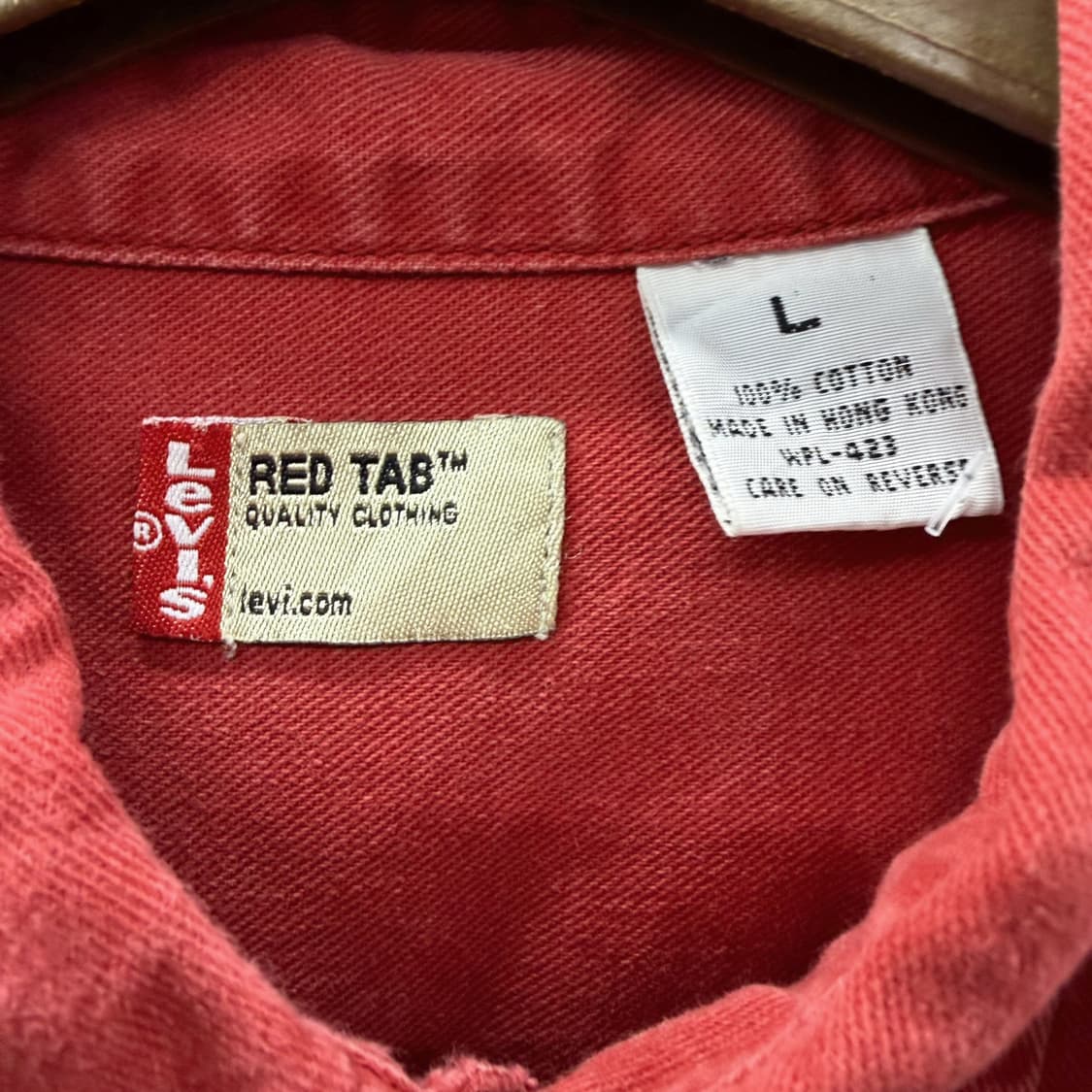리바이스 레드탭 코튼셔츠 원포켓 양각버튼 디테일 레드 상품이미지7