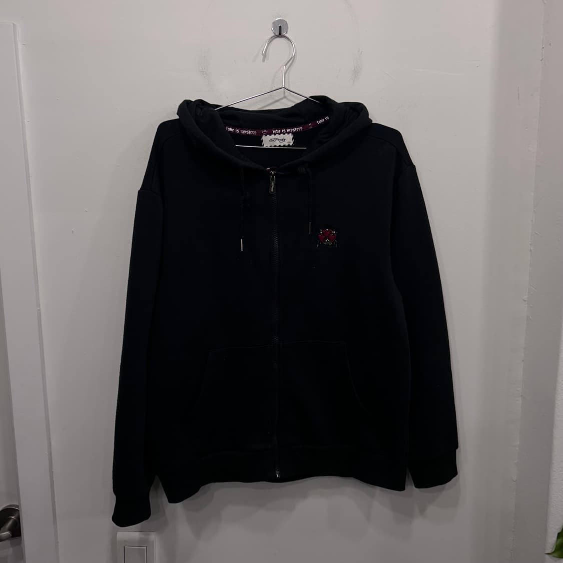 에드하디 하트자수로고 백포인트 오버핏 후드집업 상품이미지2